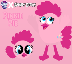 Size: 1000x883 | Tagged: safe, artist:oliviafanxd, derpibooru import, pinkie pie, bird, g4, angry birds, birdified, crossover, female, solo, species swap