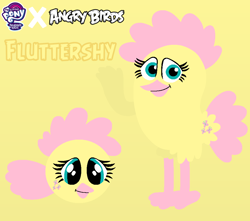 Size: 1000x883 | Tagged: safe, artist:oliviafanxd, derpibooru import, fluttershy, bird, g4, angry birds, birdified, crossover, female, species swap