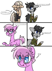 Size: 5500x7500 | Tagged: safe, artist:katyusha, derpibooru import, oc, oc only, oc:deathwish, oc:dossier, oc:terminal velocity, earth pony, pegasus, pony, unicorn, comic, commission, commission example, horn