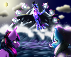 Size: 6000x4800 | Tagged: safe, artist:photonroller, derpibooru import, trixie, twilight sparkle, oc, oc:flawless sparklemoon, pony, unicorn, g4, fusion, fusion:trixie, fusion:twilight sparkle, fusion:twixie, horn