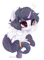 Size: 3062x4200 | Tagged: safe, artist:xsatanielx, derpibooru import, oc, oc only, pony, unicorn, chest fluff, chibi, female, horn, simple background, solo, transparent background, unicorn oc