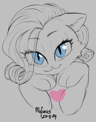 Size: 630x800 | Tagged: safe, artist:mofueus, derpibooru import, rarity, cat, catified, cute, daaaaaaaaaaaw, female, heart, lineart, looking at you, partial color, paws, raribetes, raricat, sketch, smiling, smiling at you, solo, species swap