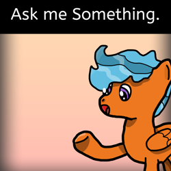 Size: 1024x1024 | Tagged: safe, artist:background_pon3, derpibooru import, oc, oc only, oc:bite guesser, pegasus, pony, raised hoof, raised leg, solo, talking, text