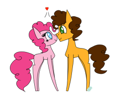 Size: 1400x1200 | Tagged: safe, artist:rai2n, derpibooru import, cheese sandwich, pinkie pie, earth pony, pony, cheesepie, chibi, female, heart, looking at each other, looking at someone, male, mare, shipping, simple background, smiling, smiling at each other, stallion, straight, transparent background