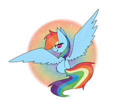 Size: 1700x1500 | Tagged: safe, artist:rai2n, derpibooru import, rainbow dash, pegasus, pony, female, looking back, mare, simple background, sitting, smiling, solo, spread wings, transparent background, wings