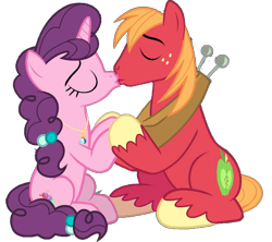 Size: 724x642 | Tagged: safe, derpibooru import, edit, edited screencap, editor:pascalmulokozi2, screencap, big macintosh, sugar belle, earth pony, pony, unicorn, g4, season 9, the big mac question, background removed, duo, duo male and female, female, horn, kiss on the lips, kissing, male, mare, my little pony: friendship is magic, not a vector, shipping, simple background, stallion, straight, sugarmac, transparent background