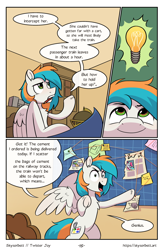 Size: 1522x2339 | Tagged: safe, artist:skysorbett, derpibooru import, oc, oc only, oc:twister joy, pegasus, pony, comic:breaking free #2, comic, indoors, male, meme, pepe silvia, stallion