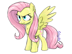 Size: 800x600 | Tagged: safe, artist:solixy406, derpibooru import, fluttershy, pegasus, pony, g4, fluttershy is not amused, simple background, solo, unamused, white background