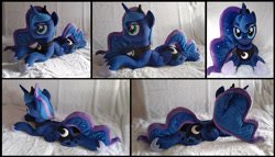 Size: 2888x1648 | Tagged: safe, artist:littlefairyswonders, derpibooru import, princess luna, alicorn, pony, g4, indoors, irl, lying down, photo, plushie, prone, solo