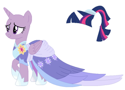 Size: 675x483 | Tagged: safe, artist:painterede, derpibooru import, twilight sparkle, twilight sparkle (alicorn), alicorn, pony, g4, the last problem, base, clothes, coronation dress, dress, female, gown, mare, my little pony: friendship is magic, second coronation dress, simple background, white background