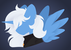 Size: 5022x3543 | Tagged: safe, artist:mariashek, derpibooru import, oc, alicorn, pony, alicorn oc, horn, logo, wings