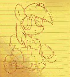 Size: 1125x1243 | Tagged: safe, artist:catponything, derpibooru import, derpy hooves, pegasus, pony, g4, clothes, half body, hoodie, lined paper, smiling, solo, traditional art