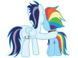 Size: 1280x954 | Tagged: safe, artist:soarindasher10, derpibooru import, rainbow dash, soarin', pegasus, pony, g4, the last problem, female, hug, male, mare, my little pony: friendship is magic, older, older rainbow dash, older soarin', older soarindash, shipping, simple background, soarindash, stallion, straight, transparent background