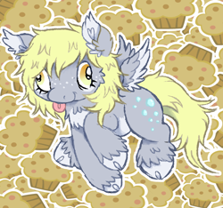 Size: 1388x1298 | Tagged: safe, artist:fairypills, artist:xx_pawdust_xx, derpibooru import, derpy hooves, g4, food, muffin