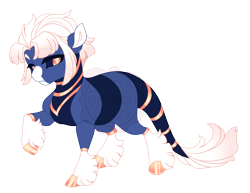 Size: 3500x2700 | Tagged: safe, artist:gigason, derpibooru import, oc, oc only, oc:bombyx, changepony, hybrid, g4, adoptable, blue body, blue coat, blue sclera, coat markings, colored, colored eyebrows, colored hooves, colored pinnae, colored sclera, colored tail, ear fluff, ears, eye clipping through hair, eyebrows, eyebrows visible through hair, facial markings, feminine stallion, fetlock tuft, flat colors, frown, gold hooves, gradient mane, gradient tail, high res, hooves, hybrid oc, interspecies offspring, leg markings, leonine tail, lidded eyes, looking back, magical lesbian spawn, male, male oc, neck markings, obtrusive watermark, offspring, orange eyes, parent:oc, parent:oc:poppy pigment, parent:photo finish, parents:canon x oc, raised hoof, raised leg, shiny hooves, short mane, simple background, slit eyes, snip (coat marking), socks (coat marking), solo, stallion, stallion oc, standing, standing on three hooves, tail, tail markings, thick eyelashes, thick tail, three quarter view, transparent background, two toned body, two toned coat, watermark, white mane, white pupils, white tail, yellow hooves