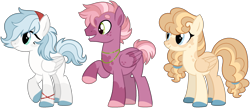 Size: 2213x952 | Tagged: safe, artist:strawberry-spritz, derpibooru import, oc, oc only, pegasus, pony, base used, beanbrows, blaze (coat marking), blonde, blonde mane, blonde tail, blue eyes, blue hooves, blue mane, blue tail, bracelet, brother and sister, coat markings, colored, colored ears, colored eyebrows, colored hooves, colored pinnae, colored wings, commission, cream coat, curly hair, curly mane, curly tail, eyebrows, facial markings, female, female oc, flat colors, folded wings, freckles, green eyes, hair tie, headband, hooves, jewelry, light blue mane, light blue tail, long mane, long tail, magenta coat, male, male oc, mane tie, mare, mare oc, missing cutie mark, pegasus oc, pink coat, pink hooves, pink mane, pink tail, ponytail, profile, raised hoof, raised leg, short tail, show accurate, siblings, simple background, sisters, smiling, socks (coat marking), stallion, stallion oc, standing on three hooves, tail, tail tie, teal eyes, three quarter view, three toned mane, three toned tail, tied mane, tied tail, transparent background, trio, two toned coat, two toned mane, two toned tail, two toned wings, unnamed oc, white coat, wing freckles, wings, yellow coat