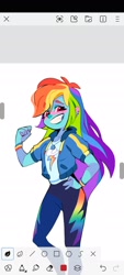 Size: 1224x2700 | Tagged: safe, artist:rr29578979, derpibooru import, rainbow dash, human, equestria girls, g4, wip