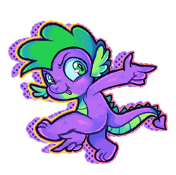 Size: 392x391 | Tagged: safe, artist:kreeeeeez, derpibooru import, spike, dragon, g4, ear fins, green eyes, pose, purple scales, raised arm, raised leg, reference, simple background, sonic pose, sonic the hedgehog (series), tongue, tongue out, video game reference, white background