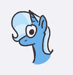 Size: 648x661 | Tagged: safe, artist:zoeyhorse, derpibooru import, trixie, pony, unicorn, g4, bust, female, horn, looking at you, mare, profile, simple background, solo, white background