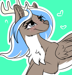 Size: 1095x1134 | Tagged: safe, artist:decemberbreeze, derpibooru import, oc, oc only, deer, deer pony, original species, peryton, solo