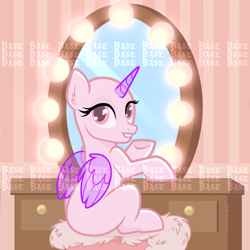 Size: 5000x5000 | Tagged: safe, artist:redjester, derpibooru import, alicorn, bat pony, pegasus, unicorn, any race, base, commission, female, horn, mirror, pay to use, pony base, solo, wings, your character here