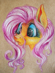 Size: 1196x1600 | Tagged: safe, artist:just_yuki, derpibooru import, fluttershy, pony, pencil drawing, solo, traditional art