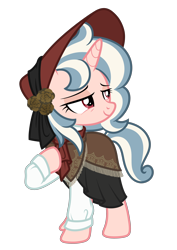 Size: 2926x4142 | Tagged: safe, artist:return 0, derpibooru import, oc, oc only, oc:vivi poff, unicorn, bloodborne, clothes, doll, hat, horn, solo, toy