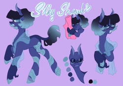 Size: 2048x1431 | Tagged: safe, artist:whimday, derpibooru import, oc, oc only, oc:silky shawl, earth pony, pony, cloven hooves, female, fetlock tuft, mare, pink background, reference sheet, shawl, simple background, solo