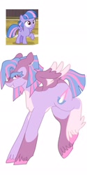 Size: 1026x2048 | Tagged: safe, artist:whimday, derpibooru import, wind sprint, pegasus, pony, g4, alternate design, female, fetlock tuft, filly, foal, screencap reference, unshorn fetlocks