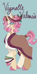 Size: 1026x2048 | Tagged: safe, artist:whimday, derpibooru import, vignette valencia, pony, unicorn, g4, alternate design, anatomically incorrect, bracelet, clothes, ear piercing, earring, equestria girls ponified, female, horn, horn ring, incorrect leg anatomy, jewelry, lip piercing, mare, piercing, ponified, ring, solo, species swap, unicorn vignette valencia