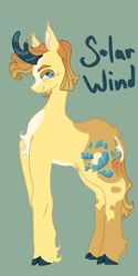 Size: 1026x2048 | Tagged: safe, artist:whimday, derpibooru import, kirin, g4, alternate design, cloven hooves, male, solo