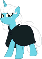 Size: 674x945 | Tagged: safe, artist:kharmacal, derpibooru import, oc, oc only, oc:blue bell, unicorn, base used, cloak, clothes, colored lineart, freckles, horn, looking at you, show accurate, simple background, solo, transparent background