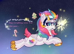 Size: 1708x1244 | Tagged: safe, artist:percypawz, derpibooru import, oc, pegasus, pony, ear fluff, ears, glasses, happy new year, holiday, night