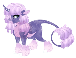 Size: 3500x2700 | Tagged: safe, artist:gigason, derpibooru import, oc, oc only, oc:charoite, pony, unicorn, g4, adoptable, bangs, blank flank, blue eyes, blue pupils, body freckles, butt freckles, chest fluff, coat markings, colored, colored belly, colored eyebrows, colored hooves, colored pinnae, colored pupils, curved horn, dappled, ear fluff, ears, eyebrows, eyebrows visible through hair, eyelashes, facial markings, female, female oc, fetlock tuft, flat colors, floppy ears, freckles, gradient legs, gradient mane, gradient tail, hair over one eye, high res, hooves, horn, leg freckles, leonine tail, long mane, long tail, looking back, mare, mare oc, offspring, pale belly, parent:maud pie, parent:oc, parent:oc:star spot, parents:canon x oc, purple coat, purple mane, purple tail, shaggy mane, shaggy tail, shoulder freckles, simple background, smiling, snip (coat marking), socks (coat marking), solo, standing, striped horn, tail, tail freckles, three quarter view, transparent background, unicorn horn, unicorn oc, white hooves