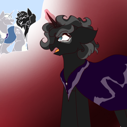 Size: 1280x1280 | Tagged: safe, derpibooru import, star swirl the bearded, oc, oc:sunswirl, g4, shadow play, brother and sister, clothes, female, flashback, male, mare, my little pony: friendship is magic, no dialogue, older, robe, siblings