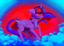 Size: 1989x1440 | Tagged: safe, artist:11y, derpibooru import, twilight sparkle, twilight sparkle (alicorn), alicorn, pony, detailed background, female, full body, mare, purple coat, solo