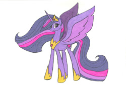 Size: 978x675 | Tagged: source needed, safe, artist:rainbowthunders, derpibooru import, princess twilight 2.0, twilight sparkle, twilight sparkle (alicorn), alicorn, pony, g4, older, older twilight, older twilight sparkle (alicorn), simple background, slender, solo, tall, thin, white background