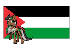 Size: 1920x1200 | Tagged: safe, artist:brella, derpibooru import, oc, earth pony, pony, concave belly, earth pony oc, nation ponies, national flag, palestine, ponified, solo, species swap, thin