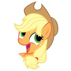 Size: 3083x3082 | Tagged: safe, artist:1611volk, derpibooru import, applejack, earth pony, pony, g4, adorable face, applebetes, bust, cowboy hat, cute, female, happy, hat, jackabetes, mare, my little pony: friendship is magic, open mouth, simple background, solo, transparent background, vector