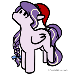 Size: 3000x3000 | Tagged: safe, artist:purple wingshade, derpibooru import, oc, oc only, oc:azure serenity, pegasus, pony, christmas, hat, holiday, santa hat, solo