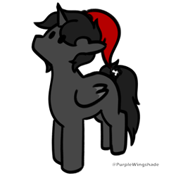 Size: 3000x3000 | Tagged: safe, artist:purple wingshade, derpibooru import, oc, oc only, oc:halo, alicorn, pegasus, pony, unicorn, christmas, hat, holiday, horn, santa hat, solo