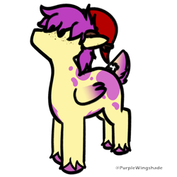 Size: 3000x3000 | Tagged: safe, artist:purple wingshade, derpibooru import, oc, oc only, oc:purple wingshade, deer, hybrid, original species, pegasus, pony, christmas, hat, holiday, santa hat, solo