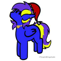 Size: 3000x3000 | Tagged: safe, artist:purple wingshade, derpibooru import, oc, oc only, oc:spacer rhythmic, pegasus, pony, christmas, hat, holiday, santa hat, solo