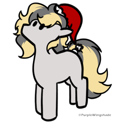 Size: 3000x3000 | Tagged: safe, artist:purple wingshade, derpibooru import, oc, oc only, oc:sparky, earth pony, pony, christmas, hat, holiday, santa hat, solo