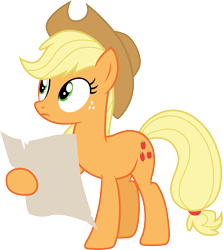 Size: 3000x3367 | Tagged: safe, artist:cloudy glow, derpibooru import, applejack, earth pony, pony, g4, going to seed, female, mare, my little pony: friendship is magic, schedule, simple background, solo, transparent background, vector