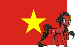 Size: 1920x1200 | Tagged: safe, artist:brella, derpibooru import, oc, earth pony, pony, nation ponies, national flag, ponified, solo, species swap, vietnam