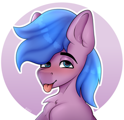 Size: 1987x1915 | Tagged: safe, artist:zarioly, derpibooru import, oc, oc:mach mocha, earth pony, pony, commission, commissioner:electricrodent, digital art, earth pony oc, male, solo, tongue, tongue out