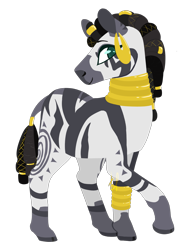 Size: 1437x1960 | Tagged: safe, artist:ikanahairitto, derpibooru import, zecora, zebra, g4, female, mare, redesign, simple background, smiling, solo, transparent background