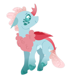 Size: 894x950 | Tagged: safe, artist:ikanahairitto, derpibooru import, ocellus, changedling, changeling, g4, alternate design, alternate hairstyle, female, fluffy changeling, redesign, simple background, solo, transparent background