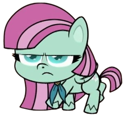 Size: 310x286 | Tagged: safe, derpibooru import, editor:luckydog416, minty, earth pony, pony, g3, g4, g4.5, my little pony: pony life, annoyed, female, mare, simple background, solo, transparent background